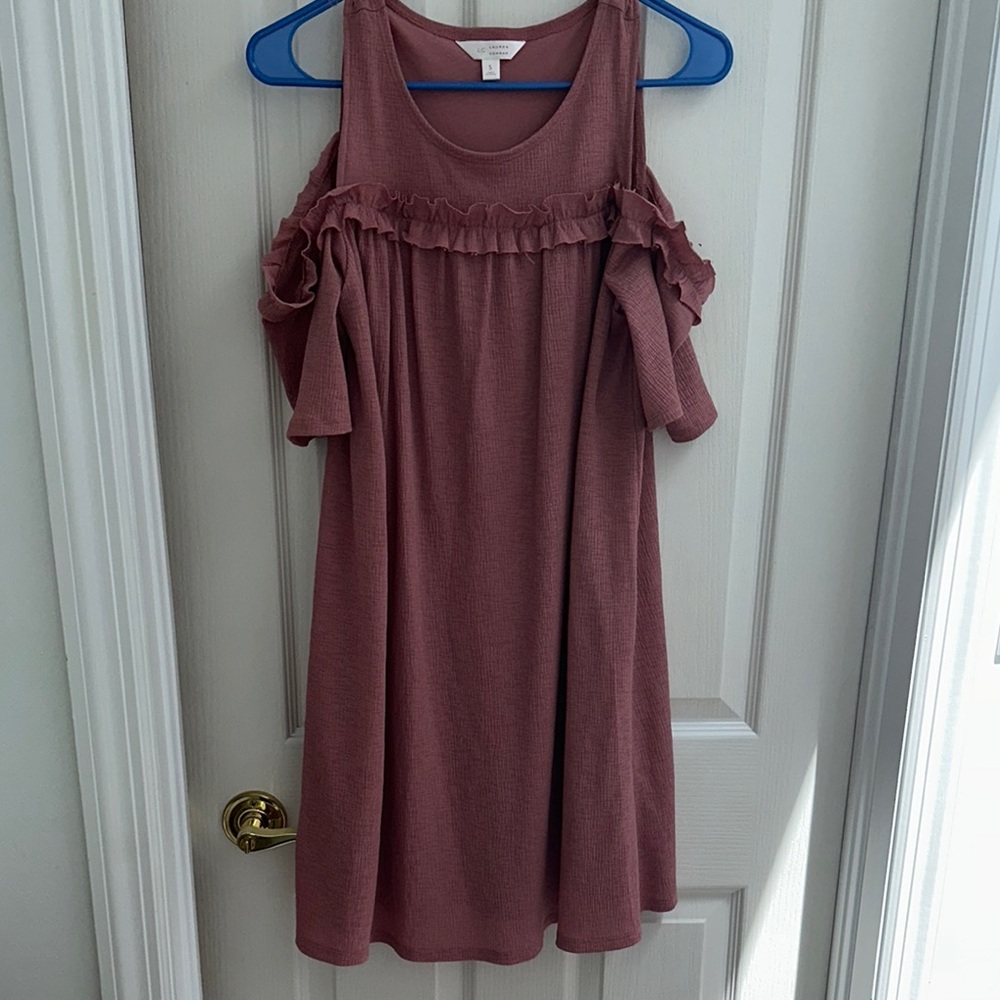 LC Lauren Conrad Pink Cold Shoulder Sundress